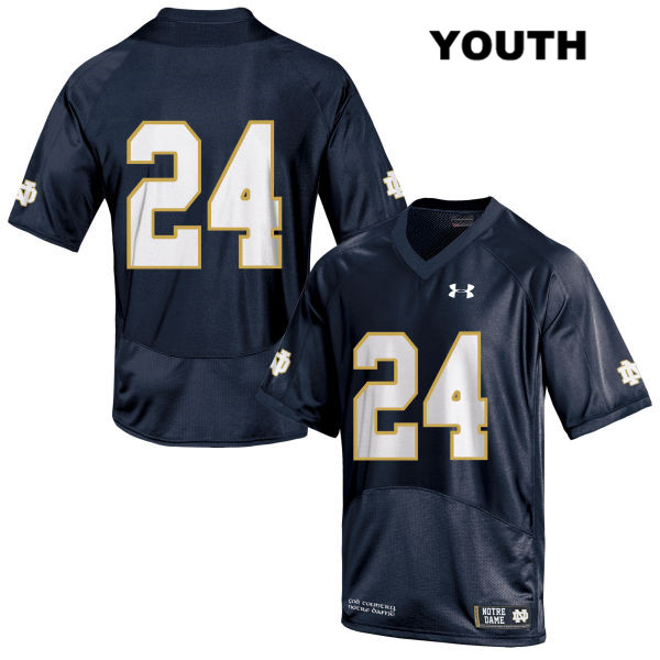 Youth NCAA Notre Dame Fighting Irish #24 Tommy Tremble Stitched College Under Armour Authentic Navy No Name Football Jersey BH10Q52RM